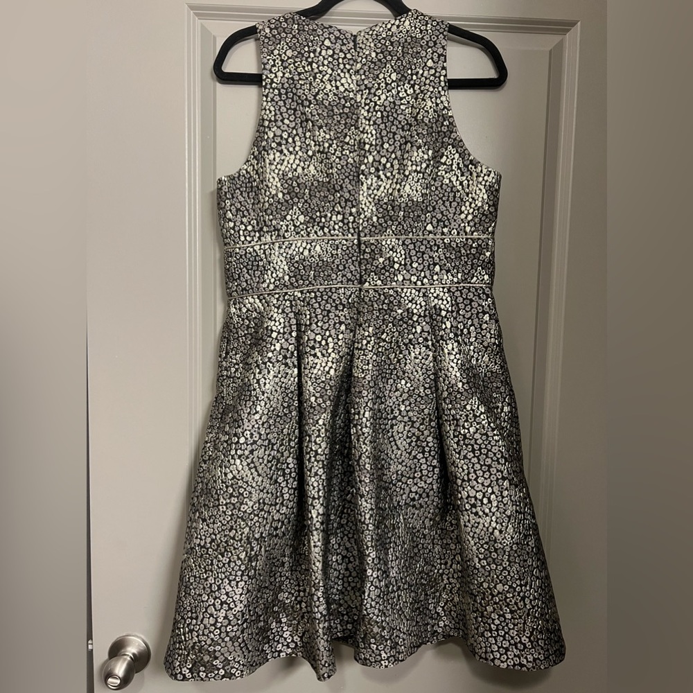Guess Los Angeles Cocktail Mini Dress Black Gold Leopard Print Size 12 - Picture 4 of 10